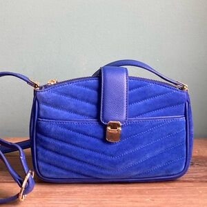 Talbots Royal Blue Suede Leather Bag.